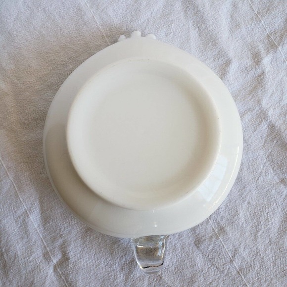 Vintage Fenton Silver Crest Heart Shaped Relish Bowl with Handle 1955-1980 - Picture 5 of 7